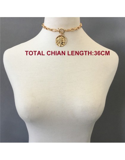Modny naszyjnik kobiety złoty kolor poszycia duży wisior T BAR CHOKER naszyjnik dla kobiet