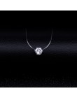 Moda CZ Collar Choker naszyjnik niewidzialna, przezroczysta żyłka wędkarska cyrkon srebrny naszyjnik dla damska biżuteria na pre