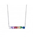 FLOLA tenis Rainbow Choker CZ cyrkon Rainbow Choker naszyjnik dla kobiet wisiorki biżuteria arcoiris collares largos nkep26