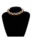 Przesadzone Vintage starożytny Choker naszyjnik wisiorek kobiety komunikat blokady Link gruby łańcuch naszyjnik Steampunk mężczy