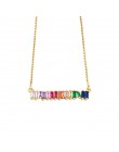 FLOLA tenis Rainbow Choker CZ cyrkon Rainbow Choker naszyjnik dla kobiet wisiorki biżuteria arcoiris collares largos nkep26