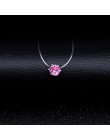 Moda CZ Collar Choker naszyjnik niewidzialna, przezroczysta żyłka wędkarska cyrkon srebrny naszyjnik dla damska biżuteria na pre