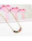 FLOLA tenis Rainbow Choker CZ cyrkon Rainbow Choker naszyjnik dla kobiet wisiorki biżuteria arcoiris collares largos nkep26