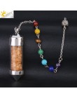 CSJA New Arrival 7 butelka życzeń Chakra wahadło Reiki naturalny Chip kamień naszyjnik dla kobiet mężczyzn wróżby Amulet F976