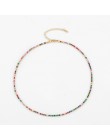 FLOLA tenis Rainbow Choker CZ cyrkon Rainbow Choker naszyjnik dla kobiet wisiorki biżuteria arcoiris collares largos nkep26