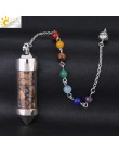 CSJA New Arrival 7 butelka życzeń Chakra wahadło Reiki naturalny Chip kamień naszyjnik dla kobiet mężczyzn wróżby Amulet F976