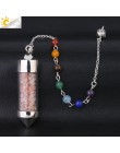 CSJA New Arrival 7 butelka życzeń Chakra wahadło Reiki naturalny Chip kamień naszyjnik dla kobiet mężczyzn wróżby Amulet F976