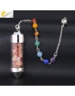 CSJA New Arrival 7 butelka życzeń Chakra wahadło Reiki naturalny Chip kamień naszyjnik dla kobiet mężczyzn wróżby Amulet F976