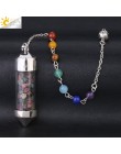 CSJA New Arrival 7 butelka życzeń Chakra wahadło Reiki naturalny Chip kamień naszyjnik dla kobiet mężczyzn wróżby Amulet F976