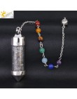 CSJA New Arrival 7 butelka życzeń Chakra wahadło Reiki naturalny Chip kamień naszyjnik dla kobiet mężczyzn wróżby Amulet F976