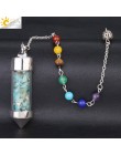 CSJA New Arrival 7 butelka życzeń Chakra wahadło Reiki naturalny Chip kamień naszyjnik dla kobiet mężczyzn wróżby Amulet F976