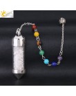 CSJA New Arrival 7 butelka życzeń Chakra wahadło Reiki naturalny Chip kamień naszyjnik dla kobiet mężczyzn wróżby Amulet F976