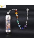 CSJA New Arrival 7 butelka życzeń Chakra wahadło Reiki naturalny Chip kamień naszyjnik dla kobiet mężczyzn wróżby Amulet F976