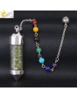 CSJA New Arrival 7 butelka życzeń Chakra wahadło Reiki naturalny Chip kamień naszyjnik dla kobiet mężczyzn wróżby Amulet F976