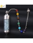 CSJA New Arrival 7 butelka życzeń Chakra wahadło Reiki naturalny Chip kamień naszyjnik dla kobiet mężczyzn wróżby Amulet F976