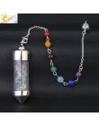CSJA New Arrival 7 butelka życzeń Chakra wahadło Reiki naturalny Chip kamień naszyjnik dla kobiet mężczyzn wróżby Amulet F976