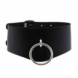 KMVEXO o-okrągły wisiorek Choker obroża pasek skórzany Goth Choker naszyjnik dla kobiet do klubu na imprezę Chocker Sexy Gothic 