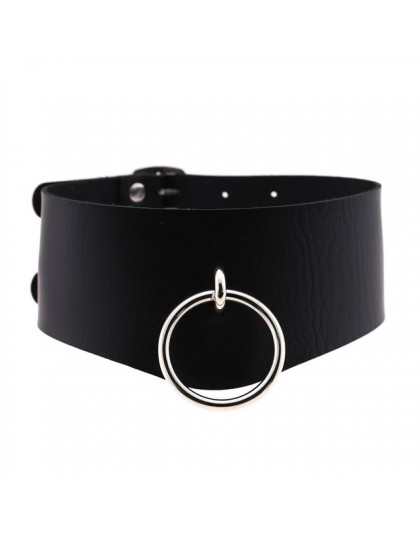 KMVEXO o-okrągły wisiorek Choker obroża pasek skórzany Goth Choker naszyjnik dla kobiet do klubu na imprezę Chocker Sexy Gothic 