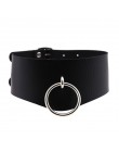 KMVEXO o-okrągły wisiorek Choker obroża pasek skórzany Goth Choker naszyjnik dla kobiet do klubu na imprezę Chocker Sexy Gothic 