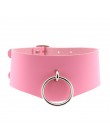 KMVEXO o-okrągły wisiorek Choker obroża pasek skórzany Goth Choker naszyjnik dla kobiet do klubu na imprezę Chocker Sexy Gothic 
