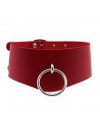KMVEXO o-okrągły wisiorek Choker obroża pasek skórzany Goth Choker naszyjnik dla kobiet do klubu na imprezę Chocker Sexy Gothic 