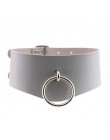 KMVEXO o-okrągły wisiorek Choker obroża pasek skórzany Goth Choker naszyjnik dla kobiet do klubu na imprezę Chocker Sexy Gothic 