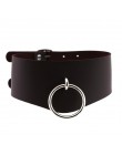 KMVEXO o-okrągły wisiorek Choker obroża pasek skórzany Goth Choker naszyjnik dla kobiet do klubu na imprezę Chocker Sexy Gothic 