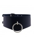 KMVEXO o-okrągły wisiorek Choker obroża pasek skórzany Goth Choker naszyjnik dla kobiet do klubu na imprezę Chocker Sexy Gothic 