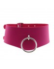 KMVEXO o-okrągły wisiorek Choker obroża pasek skórzany Goth Choker naszyjnik dla kobiet do klubu na imprezę Chocker Sexy Gothic 