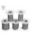 10 stoczni/dużo 1mm 1.5mm 2mm 2.5mm 3mm kabel ze stali nierdzewnej łańcuch luzem dla srebrny czarny łańcuch naszyjnik diy biżute