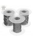 10 stoczni/dużo 1mm 1.5mm 2mm 2.5mm 3mm kabel ze stali nierdzewnej łańcuch luzem dla srebrny czarny łańcuch naszyjnik diy biżute