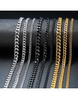 3mm/5mm/7mm Punk łańcuszek ze stali nierdzewnej naszyjnik łańcuch płaski Link czarny/złoty kolor moda 2019 Neckalce 18 cali 20 c