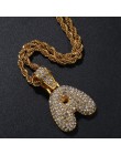 UWIN niestandardowe bańki litery wisiorek z imieniem Iced out złoto srebro RoseGold Rhinestone naszyjniki Hip Hop biżuteria prez