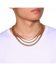 3mm/5mm/7mm Punk łańcuszek ze stali nierdzewnej naszyjnik łańcuch płaski Link czarny/złoty kolor moda 2019 Neckalce 18 cali 20 c