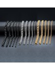3mm/5mm/7mm Punk łańcuszek ze stali nierdzewnej naszyjnik łańcuch płaski Link czarny/złoty kolor moda 2019 Neckalce 18 cali 20 c