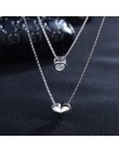 XIYANIKE 925 Sterling Silver naszyjnik dwuwarstwowy łańcuch cyrkon wisiorki serca naszyjniki dla kobiet prezent kolye Choker 201