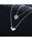 XIYANIKE 925 Sterling Silver naszyjnik dwuwarstwowy łańcuch cyrkon wisiorki serca naszyjniki dla kobiet prezent kolye Choker 201