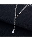 XIYANIKE 925 Sterling Silver naszyjnik dwuwarstwowy łańcuch cyrkon wisiorki serca naszyjniki dla kobiet prezent kolye Choker 201