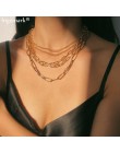 Gotycki kubański masywny łańcuch duży choker naszyjnik Collares Hip Hop wielowarstwowe żelazo gruby długi naszyjnik Steampunk ko