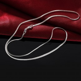 Charms wesele, 2MM wąż łańcuch srebrny kolor śliczne dla kobiet mężczyzn naszyjnik biżuteria srebrna moda śliczny naszyjnik LN02