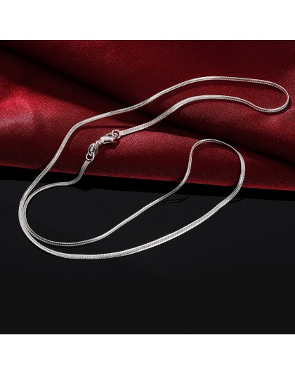 Charms wesele, 2MM wąż łańcuch srebrny kolor śliczne dla kobiet mężczyzn naszyjnik biżuteria srebrna moda śliczny naszyjnik LN02