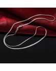 Charms wesele, 2MM wąż łańcuch srebrny kolor śliczne dla kobiet mężczyzn naszyjnik biżuteria srebrna moda śliczny naszyjnik LN02
