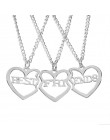 3 sztuk/zestaw Best Friends naszyjnik złoty wisiorek w kształcie serca BFF naszyjniki przyjaźń Choker dla kobiet dziewczyn siost