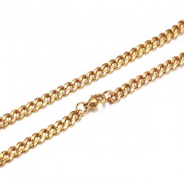 3mm/5mm/7mm Punk łańcuszek ze stali nierdzewnej naszyjnik łańcuch płaski Link czarny/złoty kolor moda 2019 Neckalce 18 cali 20 c