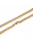 3mm/5mm/7mm Punk łańcuszek ze stali nierdzewnej naszyjnik łańcuch płaski Link czarny/złoty kolor moda 2019 Neckalce 18 cali 20 c