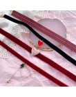 Korea Pearl Choker naszyjnik serce miłość naszyjnik koronkowe aksamitne krótkie obojczyka naszyjniki biżuteria dziewczyna słodka