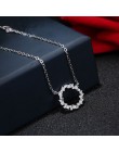 RYOUCUTE spersonalizowane 925 Sterling Silver biżuteria koreański dżet koło naszyjniki dla kobiet ślub Kolye Collares Bijoux