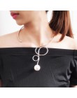 Imitacja perły stop Torque Choker naszyjniki dla kobiet moda stop duży kołnierz oświadczenie naszyjnik biżuteria akcesoria UKMOC