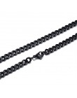 3mm/5mm/7mm Punk łańcuszek ze stali nierdzewnej naszyjnik łańcuch płaski Link czarny/złoty kolor moda 2019 Neckalce 18 cali 20 c