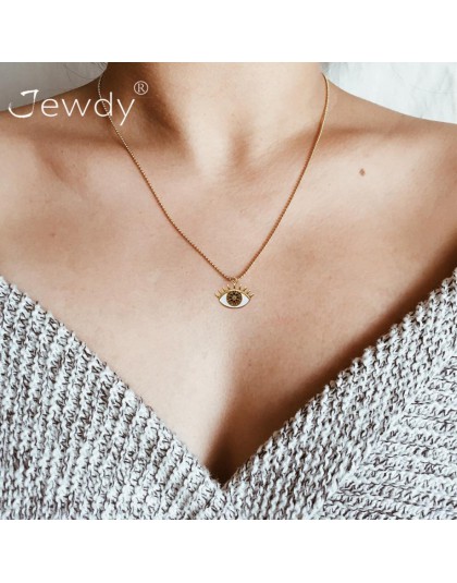 Złoty kolor oczu naszyjnik dla kobiet długi łańcuch kryształ turecki wisiorek oko naszyjniki Trendy Rhinestone collier Choker bi